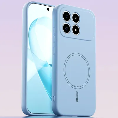 Produktbild von Magnetische Handyhülle für Xiaomi Poco F8 Pro/Redmi K90, MagSafe kompatible, Flüssig Silikon Stoßfest Kratzfest Hülle Blau