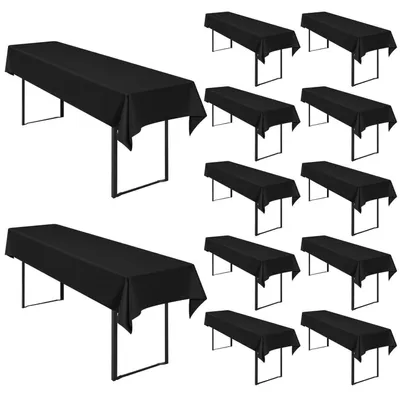 Produktbild von Biertisch Tischdecke Schwarz 12 Stück 250 x 100 cm Polyester