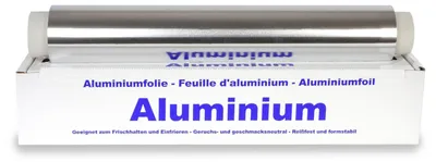 Produktbild von 1 Rolle Alufolie in praktischer Spenderbox mit Abreiss-Schiene 29 cm x 150 m 11 my