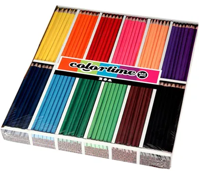 Produktbild von Colortime Buntstifte, L 17,45 cm, Mine 3 mm, Sortierte Farben, 12x24Stk/ 1 Pck [HOB-38092]