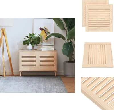 Zdjęcie produktu dla vidaXL Drzwi do szafy żaluzjowe 2 szt. 39,5x39,4 lite drewno sosnowe - Drzwi do szafy