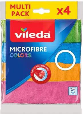Produktbild von vileda Colors MULTI PACK ściereczki z mikrofibry do prania w 60°C, 4 szt.