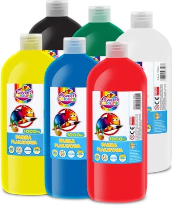 Immagine prodotto di Farby plakatowe w butelkach 1000 ml, 6 kolorów