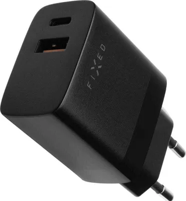 Produktbild von Ladegerät, USB-C / USB-A, 20W, Fixed Travel Charger, Schwarz