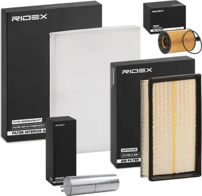 Produktbild von RIDEX Filterset Inspektionspaket Filtersatz für VW Transporter V Bus (7HB, 7HJ, 7EB, 7EJ, 7EF, 7EG, 7HF, 7EC) Multivan V Transporter V Kastenwagen