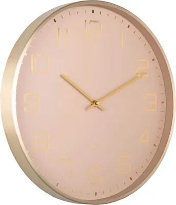 Productafbeelding van Karlsson Elegance Glow, Wandklok, Digitale klok, Rond, Bruin, Goud, Aluminium, Batterij