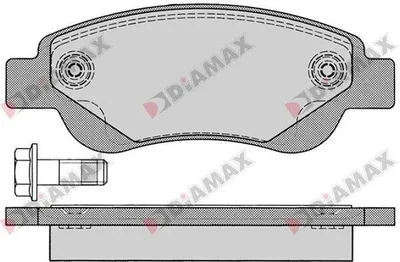 Produktbild von DIAMAX N09107 Bremsbeläge Satz Vorne Bremsklötze für TOYOTA AYGO (WNB1, KGB1) für CITROËN C1 (PM, PN) passend für PEUGEOT 107 Schrägheck (PM, PN)