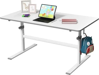 Imagen del producto de Escritorio infantil con altura ajustable, 110 x 60 cm, color gris