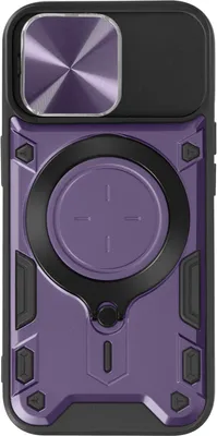 Zdjęcie produktu dla Avizar, wytrzymałe hybrydowe etui ochronne z metalowym pierścieniem, przeznaczone do Apple iPhone 15 Pro Max, kolor fioletowy