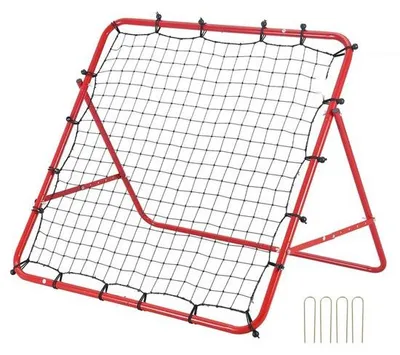 Produktbild von Fußball Rebound Netz Tragbares - Prellwand Fußball 48 x 48 mm - Rebounder Fußball - Eisenrohr & PE-Netz - Kinder & Jugendliche - Verstellbar Fußballtor Rebounder - Kicker für Fußball Training