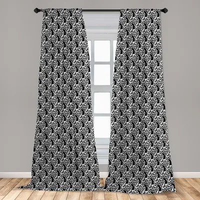 Obrázek produktu pro Abakuhaus, závěsy na okna, motiv stromu a listů, sada 2 kusů, rozměry 150 x 245 cm