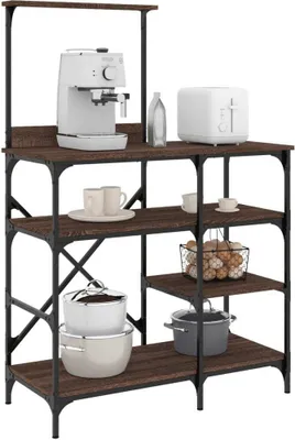Produktbild von Bäckerregal Braun Eichen-Optik 90x40x132cm Holzwerkstoff Metall 845420