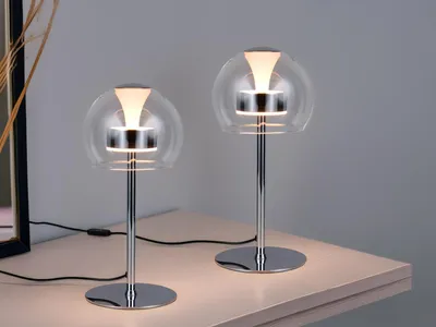 Produktbild von 2er Set LED Nachttischlampen Glasschirm dimmbar & Lichtfarbe einstellbar, H:35cm