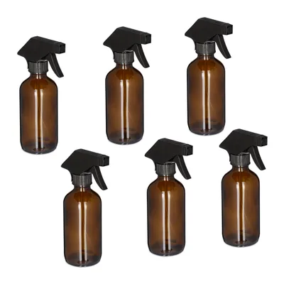 Produktbild von relaxdays Sprühflasche Glas 230ml 6er Set