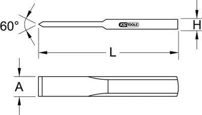 Zdjęcie produktu dla KS TOOLS BRONZEplus dłuto szczelinowe, 250 mm ( 963.2431 )