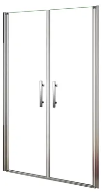 Produktbild von AICA Doppeltür Duschwand 75x195cm,6mm NANO ESG-glas,Komplett Chrom-Optik,2 Griff ,innen & außen öffnend,links oder rechts montierbar,Duschabtrennung
