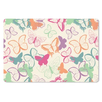 Produktbild von MuchoWow® Mauspad Mousepad Schmetterlinge - Muster - Insekten 27x18 cm - Mousepads - Maus Mat - Pad - Mausunterlage - Büroartikel - Desk Matten