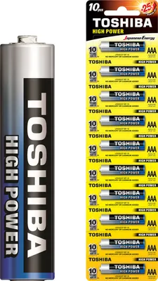 Obrázek produktu pro Toshiba LR03GCP BP1x10, Baterie na jedno použití, AAA, Alkalický, 1,5 V, 10 kusů, Vícebarevný