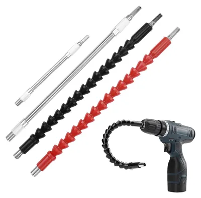 4 flexible Wellen für Bohrmaschinen, 20-30 cm, magnetisch, biegsam