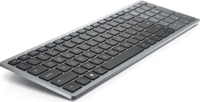 Zdjęcie produktu dla DELL Kompaktowa klawiatura Pro Plus — KB740 - hiszpańska (QWERTY), Pełnowymiarowy (100%), Bezprzewodowy, RF Wireless + Bluetooth, Przełącznik nożycowy, QWERTY, Szary, Czarny