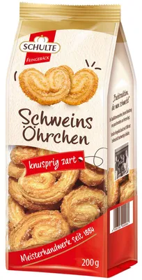 Produktbild von Blätterteig-Gebäck SCHWEINSÖHRCHEN von Schulte, 200g