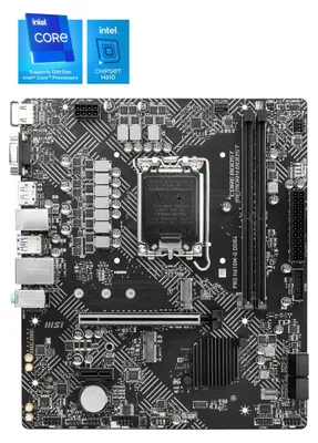 Produktbild von MSI PRO H610M-G WIFI DDR4, Intel, LGA 1700, Intel® Celeron®, Intel® Pentium®, Intel® Pentium® Gold, LGA 1700, DDR4-SDRAM, 64 GB