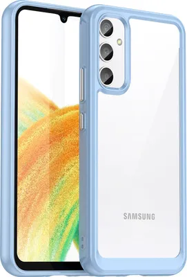 Produktbild von Galaxy A34 5G Hülle, Klar Rückseite Stoßfeste TPU Silikon Bumper Schutzhülle für Samsung Galaxy A34 5G Blau