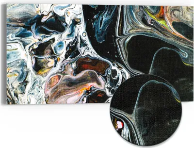 Produktbild von DEQORI Hybrid Leinwand Bild 60x30 cm 'Abstrakte Erdschichten' Wandbild Glas flach modern