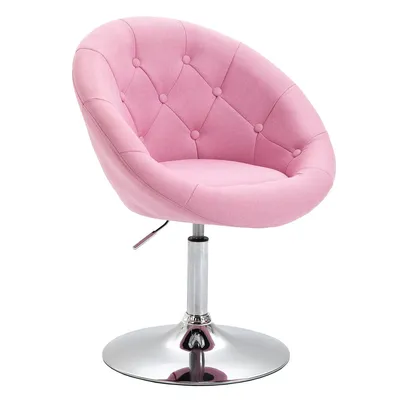 Image de SVITA HAVANNA Fauteuil Lounge Fauteuil club Tabouret de bar Fauteuil pivotant Rétro Tissu Rose/Argent