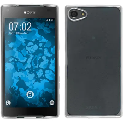 Produktbild von PhoneNatic Case kompatibel mit Sony Xperia Z5 Compact - silber Silikon Hülle Slim Fit + 2 Schutzfolien