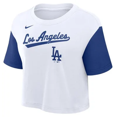 Immagine prodotto di Maglietta da uomo Nike MLB Script Crop Tee Los Angeles Dodgers, colore bianco - Taglia S