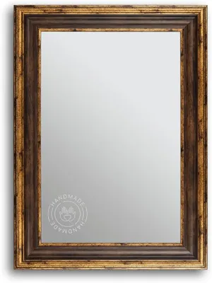 Imagen del producto de Espejo de pared estilo barroco, modelo Genua, 50 x 160 cm, color marrón dorado, fabricado en madera maciza