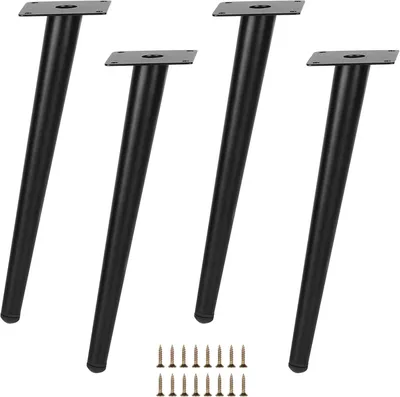 Zdjęcie produktu dla Nogi meblowe 25 cm, 4 szt., regulowane, metal, czarny, do sof