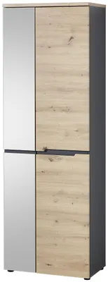 Dielenschrank Memphis mit Spiegel Artisan Eiche Graphit Nachbildung