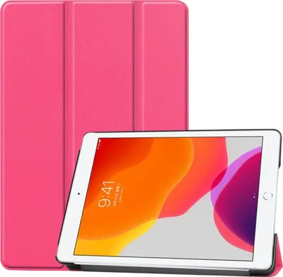 Produktbild von Tablethülle für Apple iPad 10.2 (2021) Schutztasche Wallet Cover 360 Case Etuis Schwarz, Farbe:Pink
