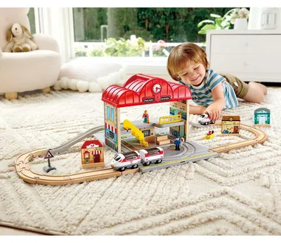 Produktbild von Hape E3877, Zug- & Schienen-Set, 3 Jahr(e), Mehrfarbig