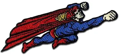 Obrázok produktu pre Superman letí - nášivka, nažehľovačka, nažehľovací obrázok, nášivka, nažehľovačka, veľkosť: 5,8 x 5,5 cm