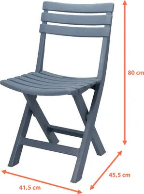 Obrázek produktu pro Plastová skládací židle 80 x 45 cm – modrá – zahrada a balkon Skládací bistro židle