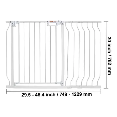 Zdjęcie produktu dla Bramka ochronna VEVOR, bramka odgradzająca, bramka schodowa, zakres szerokości 749-1229 mm bramka dla dzieci, bramka dla zwierząt, bramka schodowa, dwustronna bramka obrotowa wysokość 762 mm, biała bramka dla dzieci bez wiercenia