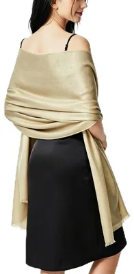 Productafbeelding van Omgoods - Sparkling Metallic Pashmina Sjaal voor Avondkleding en Bruiloften