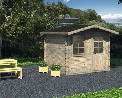 Produktbild von Gartenhaus Palmako Emma 4,6 m² inkl. Fußboden 290 x 250 cm grau