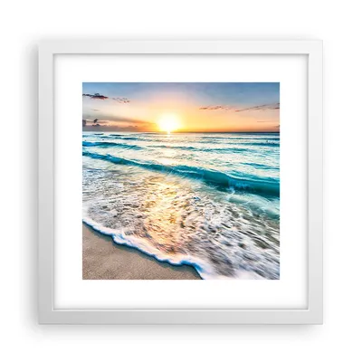 Produktbild von Gerahmtes Poster - Weißer Rahmen - Meer Welle Strand - 30x30 cm - Wand Bild - Wanddeko - Wandbilder - Kunstposter - Wandposter - Bilderrahmen - Bilder - Kunstdruck - Wandbild - P2WAC30x30-3621