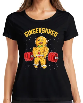 Obrázok produktu pre Tričko Gingershred pre kulturistky s motívom vianočnej postavičky, čierne, veľkosť S