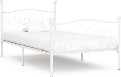 Produktbild von vidaXL Bettgestell mit Lattenrost Weiß Metall 100 × 200 cm