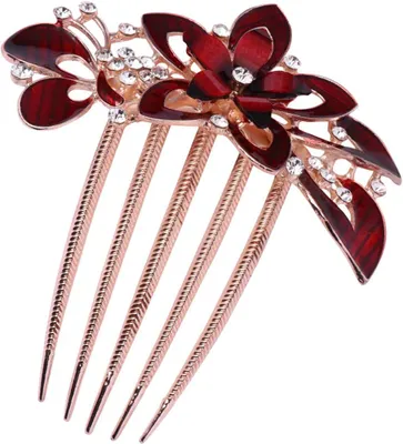 Produktbild von Kristall Braut Hochzeit Haar Kamm Rote Braut Haar Kamm Strass Kristall Clip Haarschmuck Damen Für Frauen Damen Hochzeit
