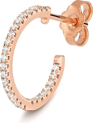 Image de Boucles d'Oreilles Femme Or Rose 750/1000 et Diamant Brillant 0.24 Carat H - SI2 - 14mm; TRS3542518KR