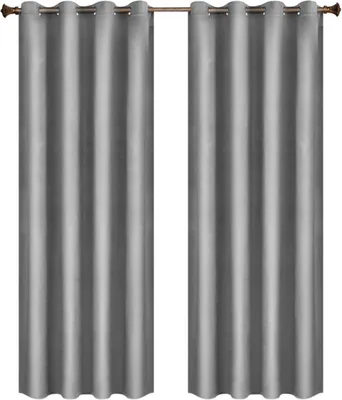 Obrázok produktu pre Sada 2 závesov – sivá – zatemňujúce a izolačné – zamat – záhybová páska – 140 x 225 cm