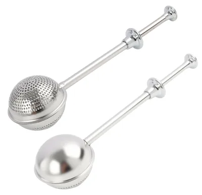 Produktbild von Teesieb-Set - 2 Stück aus 304 Edelstahl - Für losen Tee, Gewürze, Zucker, Mehl und Kakaopulver