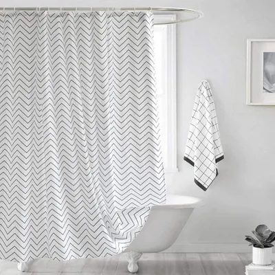 Immagine prodotto di Tenda da doccia, 180x180 cm, impermeabile, con 12 ganci, in poliestere, per bagno