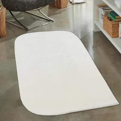 Image de Tapis de salon lavable, antidérapant et moelleux | couleur crème - 60 x 110 cm